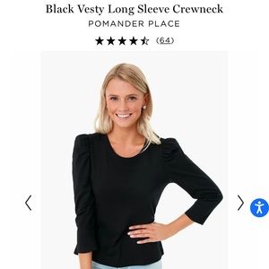 Tuckernuck Pomander Place Black Vesty Long Sleeved Crewneck